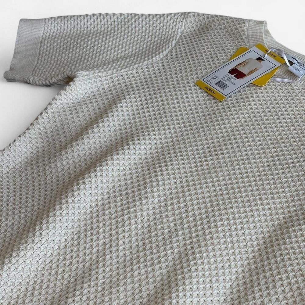NINE WEST Women's M Sweater Short Sleeve Knit Casual White - Picture 5 of 8
